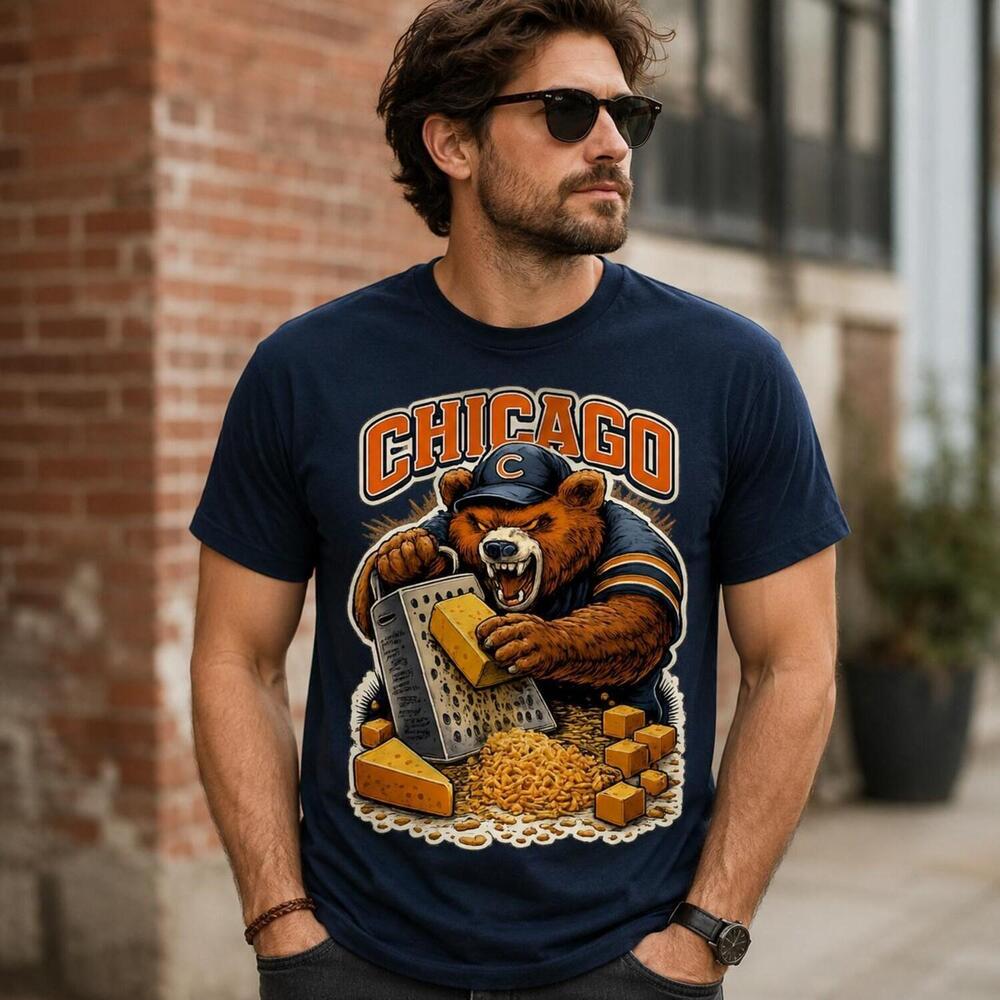 Funny Chicago Football Shirt, Bear Cheese Grater Graphic Tee